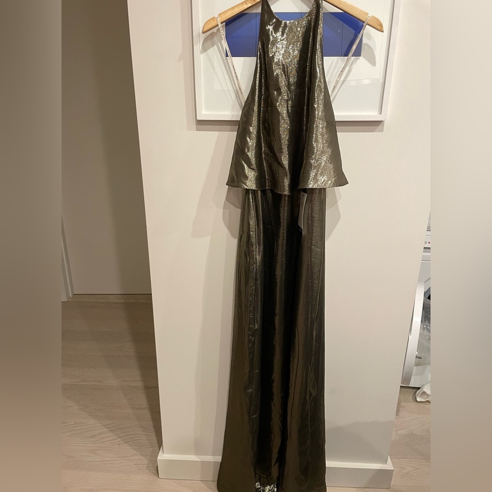 Halston Gold/Bronze Metallic Gown